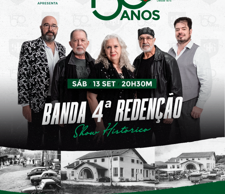 A Cidade de Indaial Comemora os 150 Anos da Sociedade Recreativa Indaial com Histórico Show da Banda 4ª Redenção